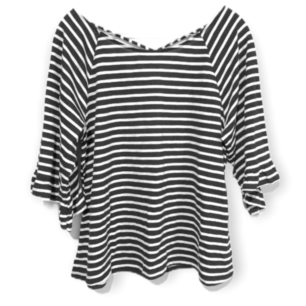 NWT ANA Black/White Striped‎ Top